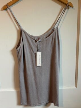 Unsubscribed Spaghetti Strap Camisole in Grey, Made in USA - XS